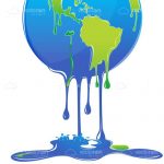 Earth Globe Melting and Dripping Blue
